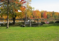 Fire pit on lake